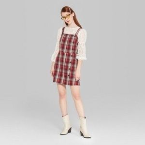 Wild Fable Red Plaid Jumper Dress
